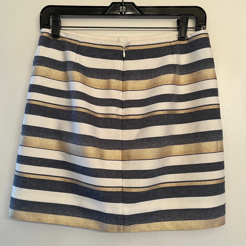 J. Crew Metallic Stripe Mini Skirt size 00